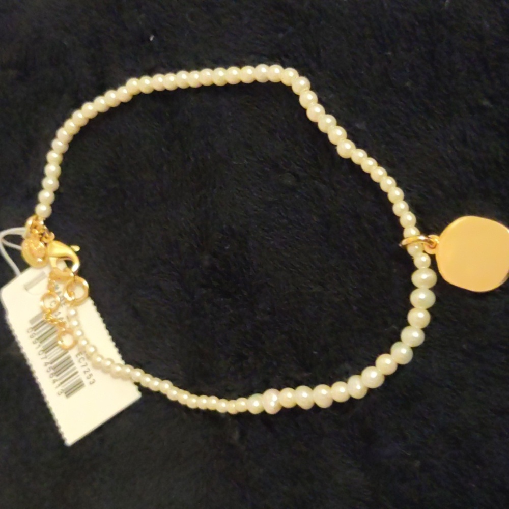 J. Crew Gold Charm Pearl Ankle Bracelet - Picture 3 of 3